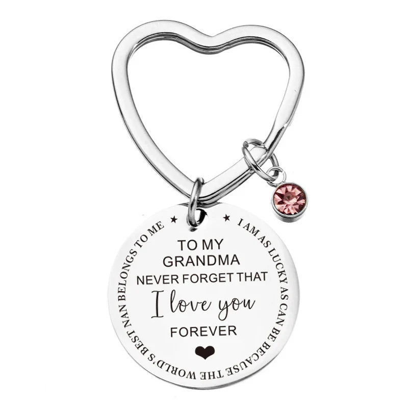 Best Nana Gift Keychain with Birthstone Charm Nana Grandma Nan Birthday Gift Gigi Jewelry Nana Keychain Mothers Day Gifts