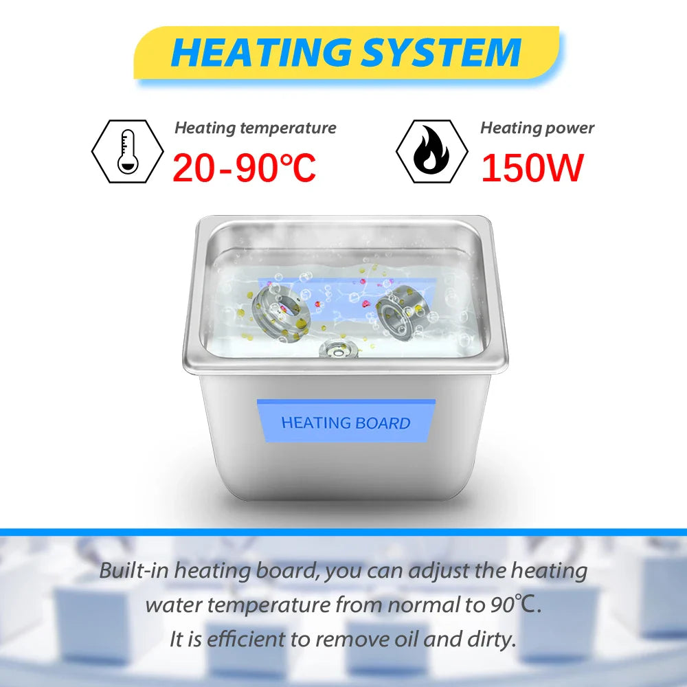 Ultrasonic Cleaner Bath 2L 60W/120W with Stainless Basket Heater Timer Digital Display Diswasher Ultrasound Home Appliances