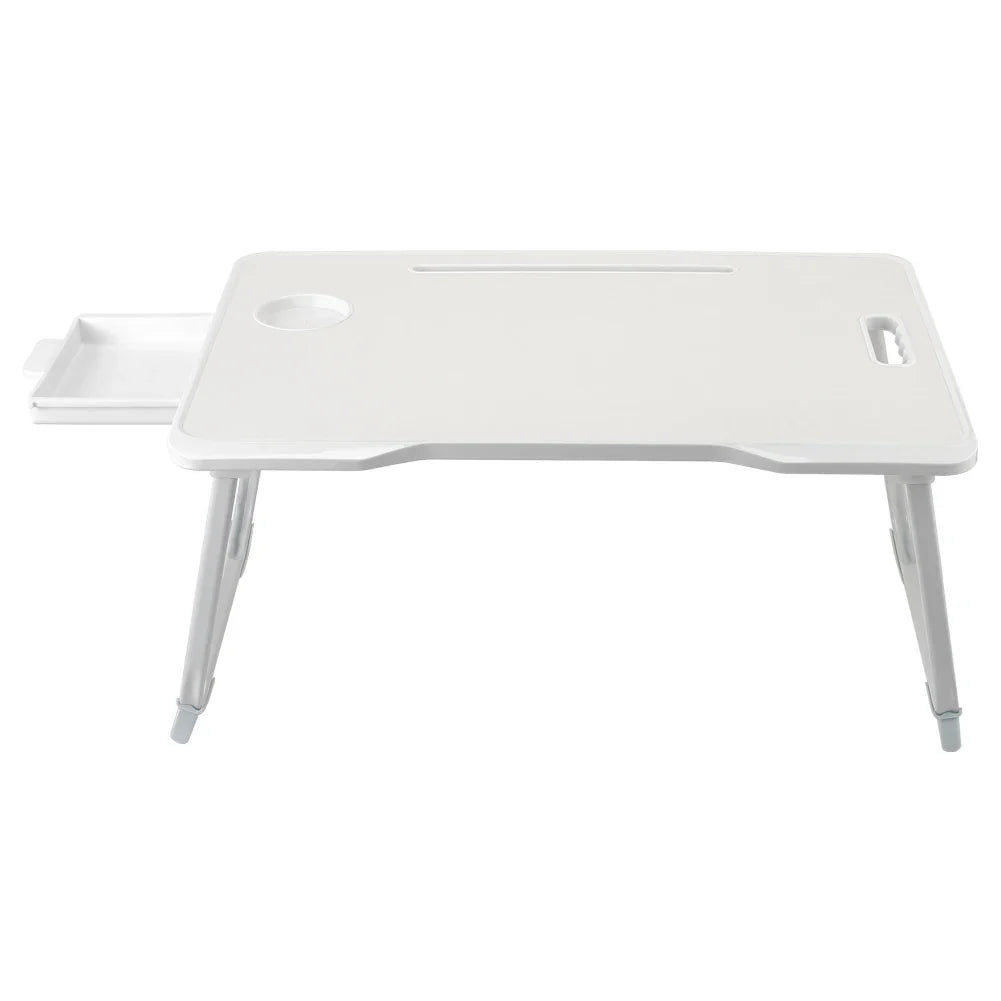 Foldable portable laptop bed desk with drawer for laptop, 60cmW x 42cmD x 28cmH