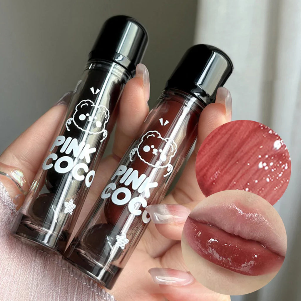 PINKCOCO Bear Dudu mirror lip glaze does not fade mirror water gloss lip gloss lipstick