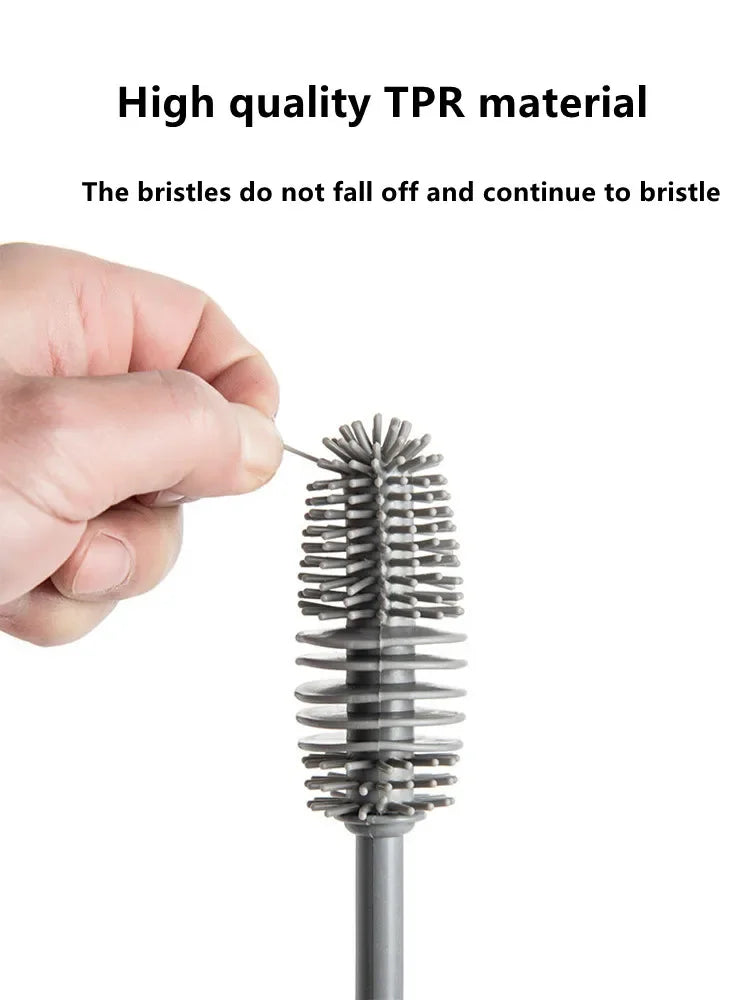 Hot Silicone Cup Brush Long Handle Milk Bottle Cleaning Brush  Water Bottles Glass Cup Cleaner Scrubber Kitchen Cleaning Tools