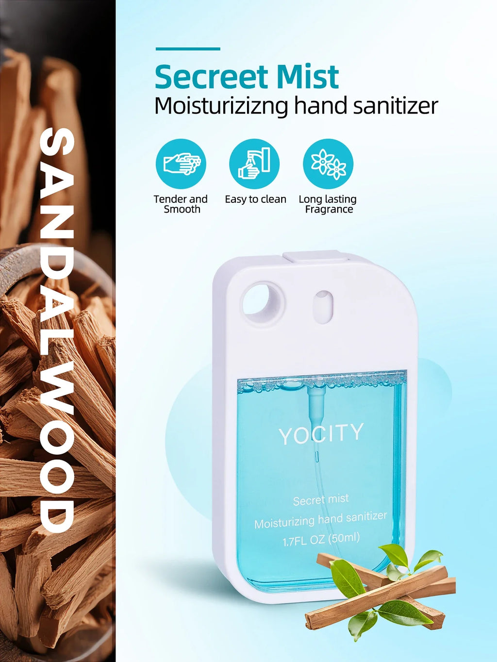 50ml Air Freshener Car Fragrance Spray Fresh Air Long-Lasting Fragrance Bathroom Hotel Valentine's Day Gifts Hand Sanitizer Bott