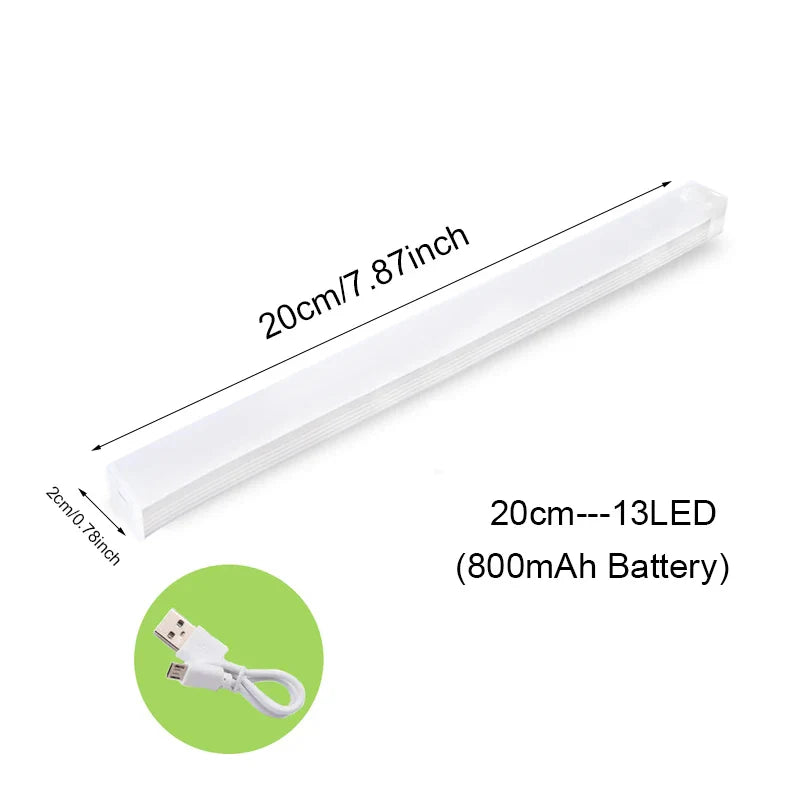 LEDs Under Cabinet Night Light USB Rechargeable Motion Sensor Closet Light Kitchen Bedroom Lighting Kitchen Wall Lamp