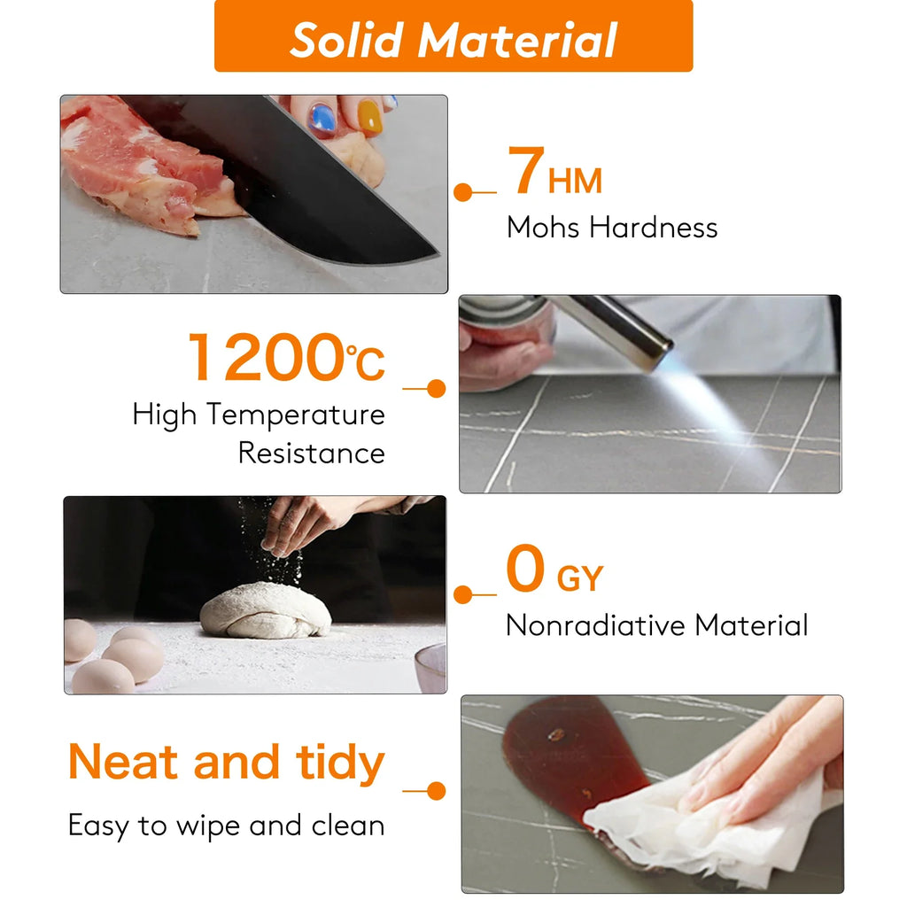 Marble Round Nesting Coffee Table, Side End Table, Accent Table, Metal Legs, Waterproof, Set of 2