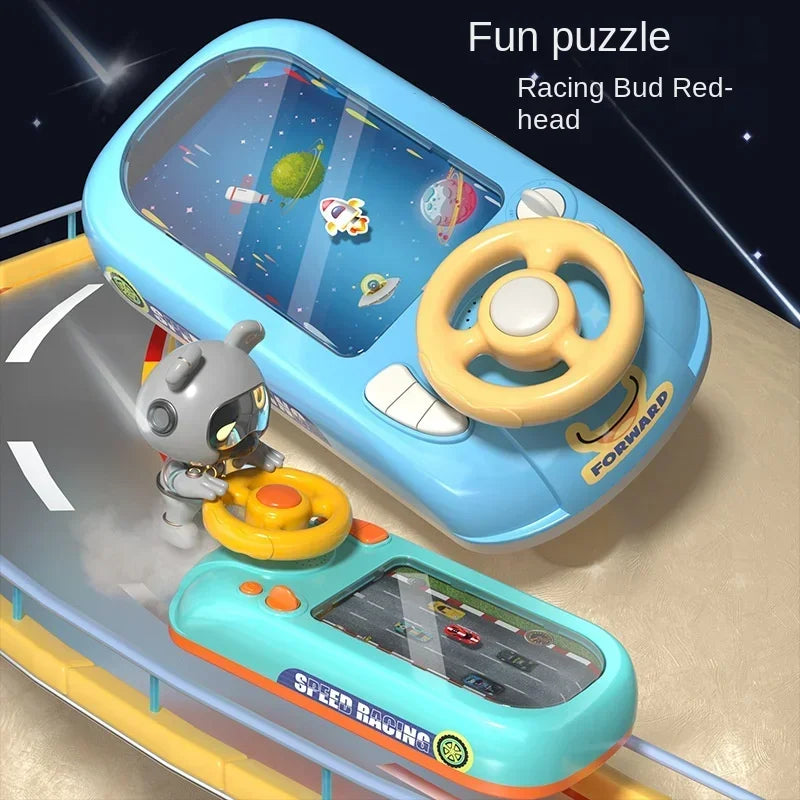 Kids Steering Wheel Driving Toy Dodge Vehicle Electronic Simulation Adventure Game with Music Sound Effects for Girl Boy