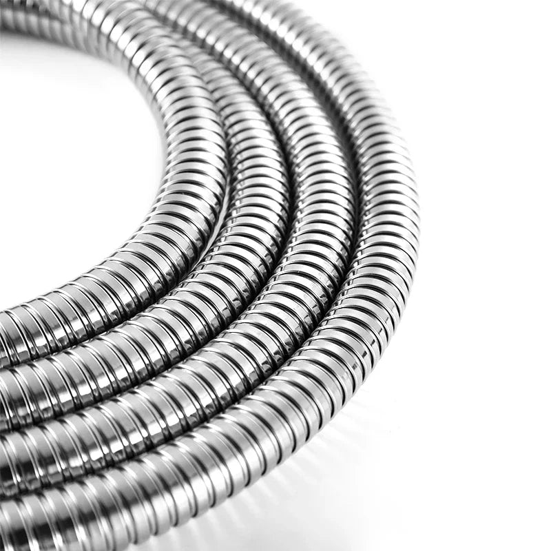 2/2.5/3M 304 Stainless Steel Encrypted Shower Hose Matte Black Flexible Shower Tube Bathroom Chrome Plated Brushed Nickel Pipe