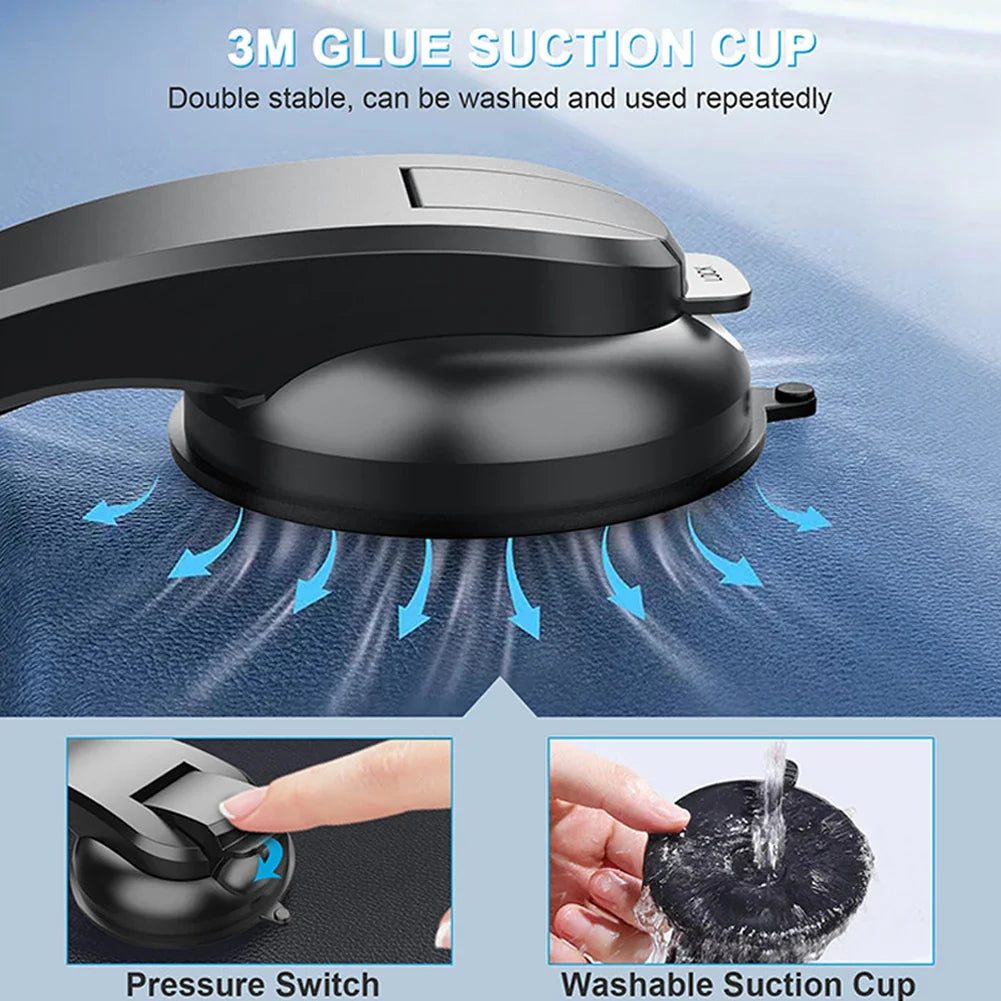Suction Cup Car Phone Holder 360° Rotation Cell Phone Support Universal Auto Smartphone Stand for Cellphones Width 50-100mm