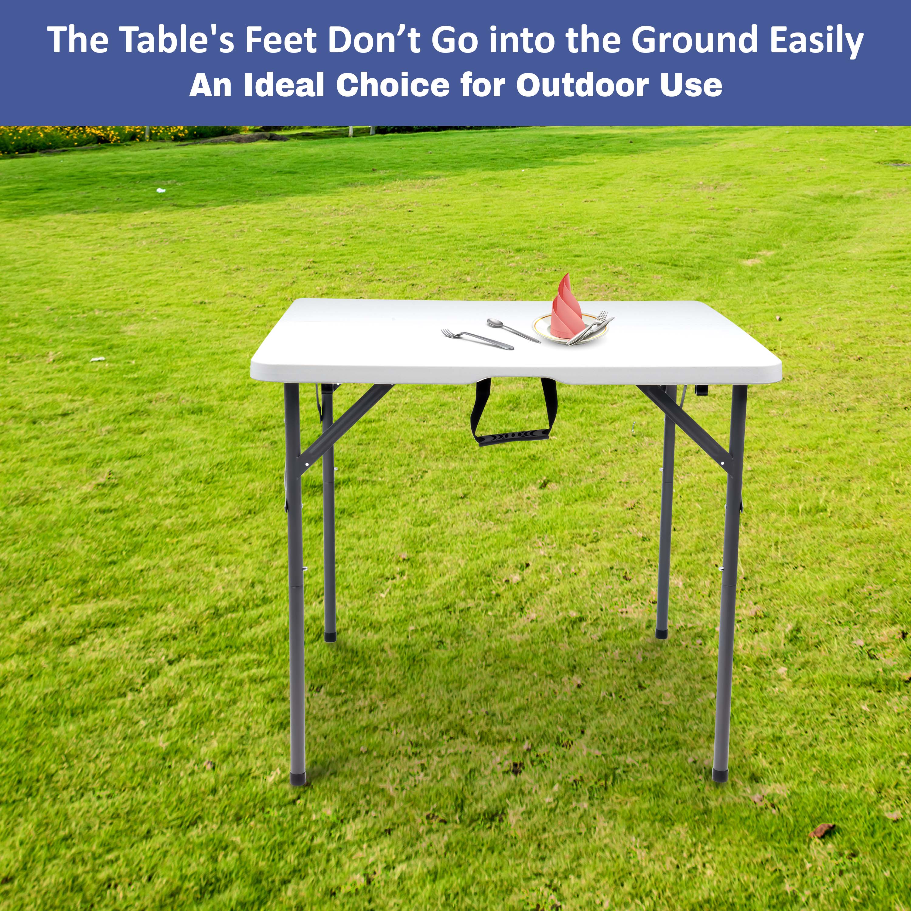 3ft Square White Folding Table