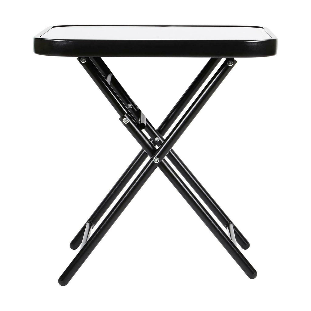 Glass Top Folding Side Square Table