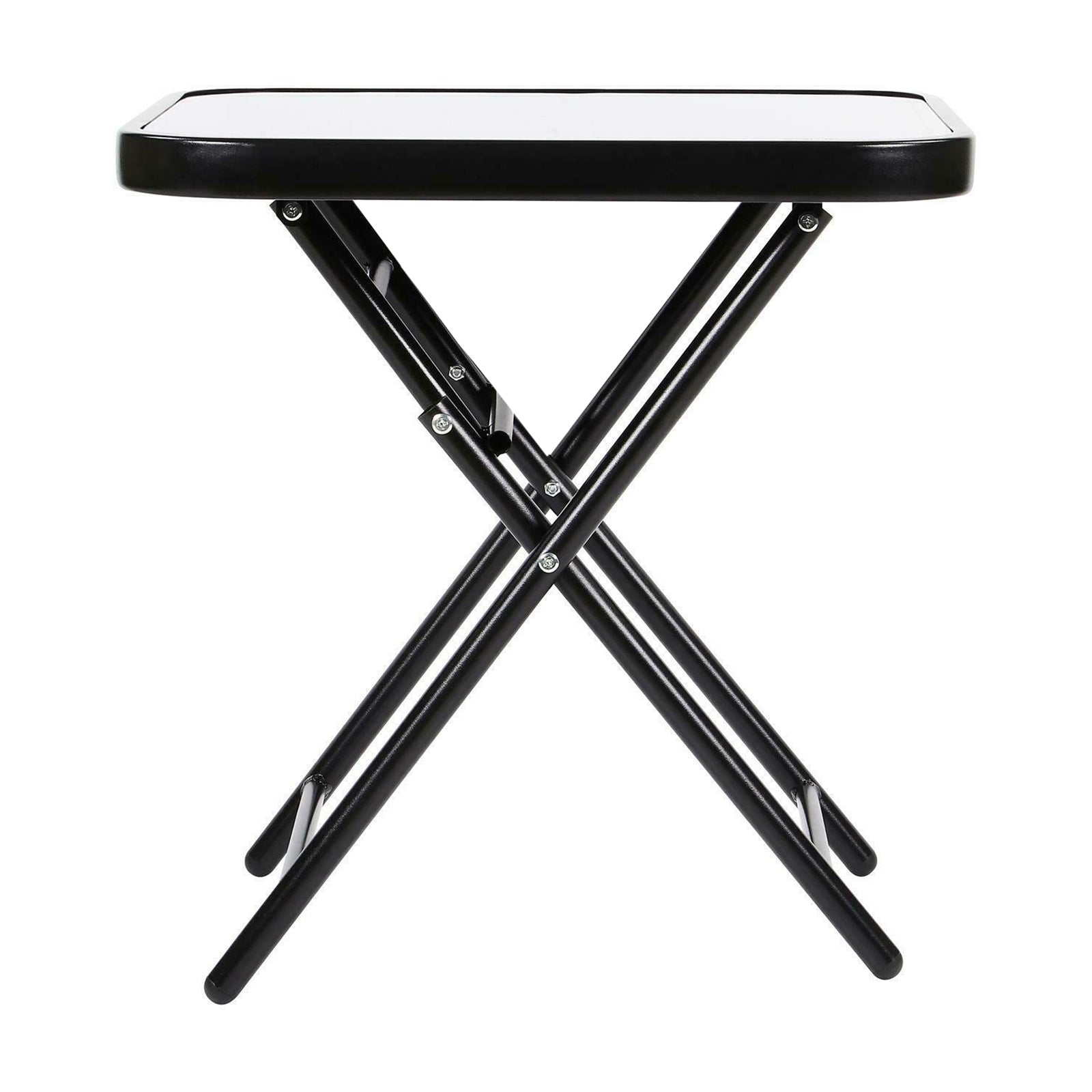 Glass Top Folding Side Square Table