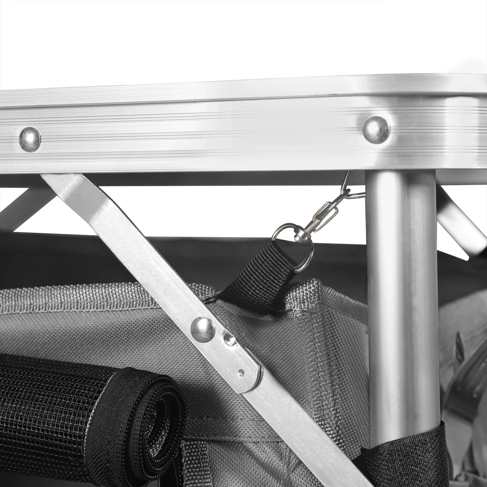 WOLTU Aluminium Foldable Camping Cabinet Travel Kitchen Cooking Storage Rack BBQ Table with Carry Bag for Outdoor  Garden Picnic