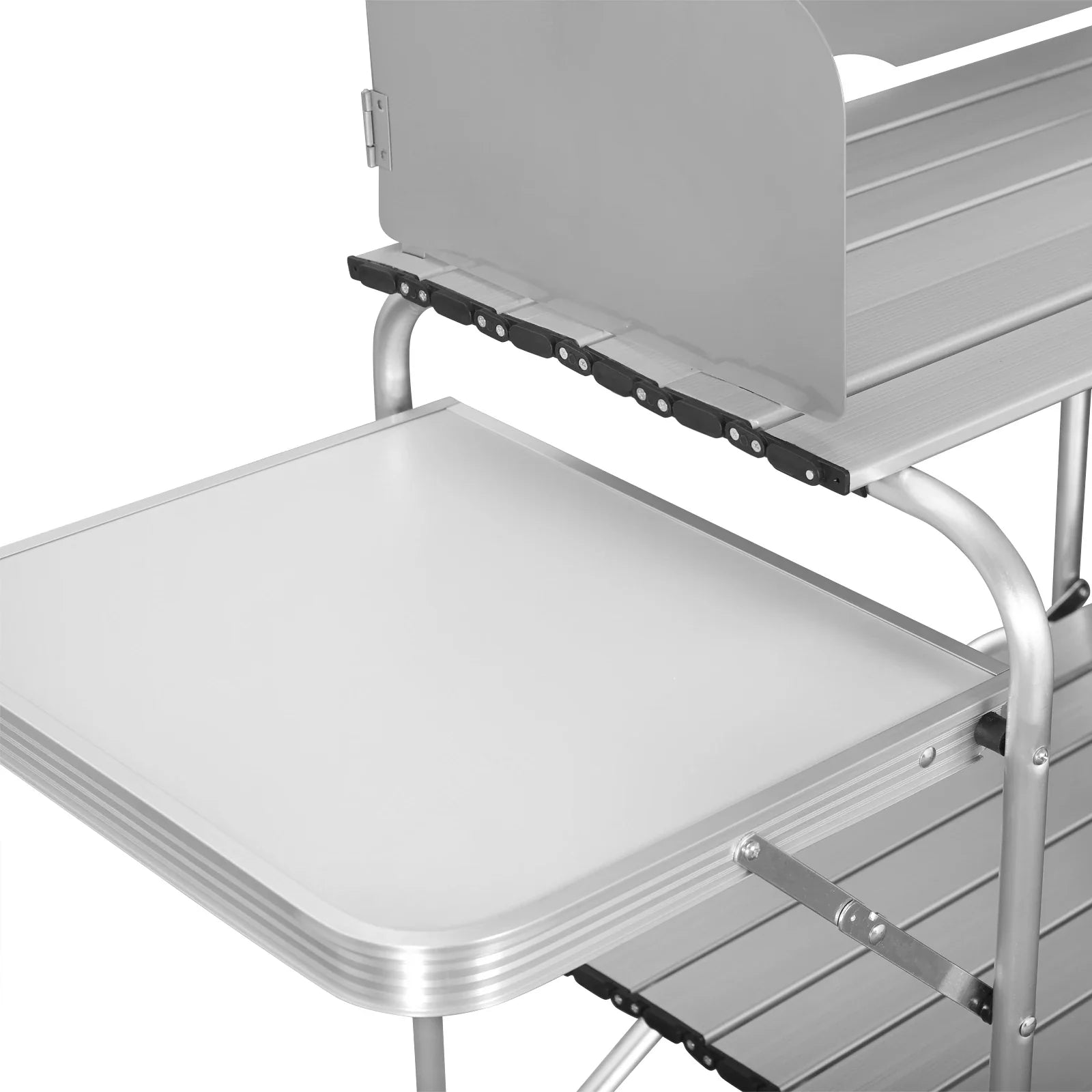 WOLTU Aluminium Foldable Camping Cabinet Travel Kitchen Cooking Storage Rack BBQ Table with Carry Bag for Outdoor  Garden Picnic