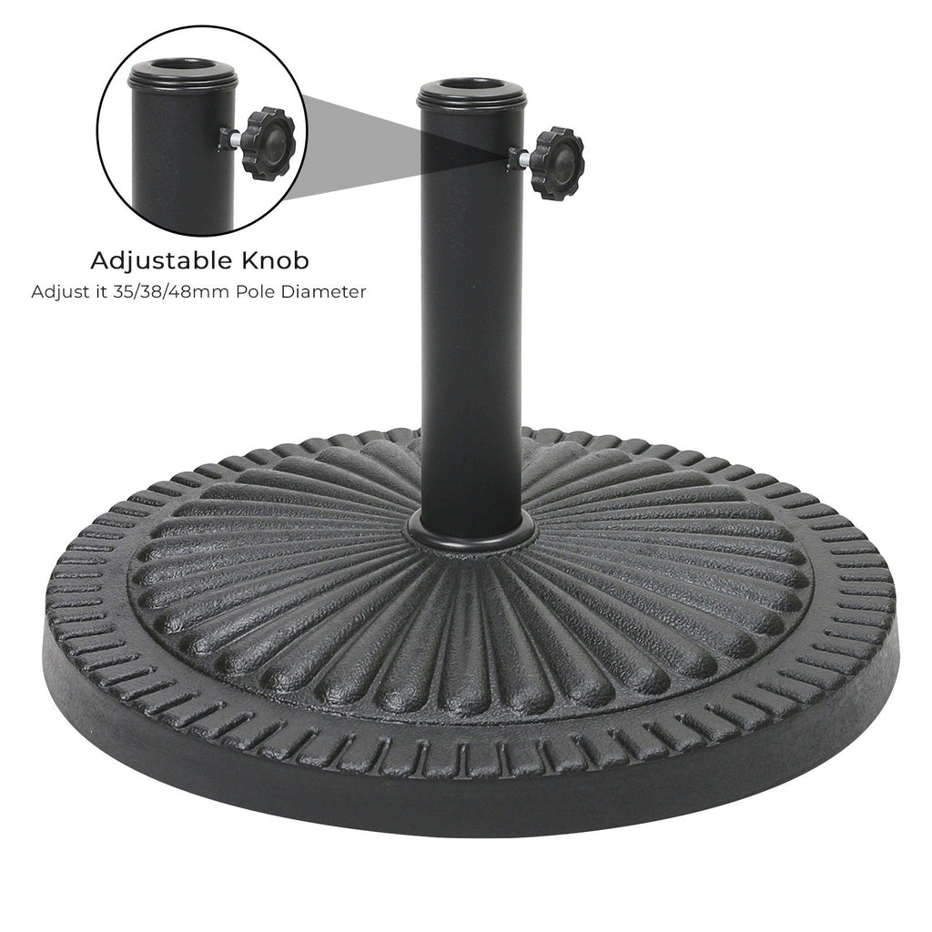 14kg Concrete Round Parasol Base - Black