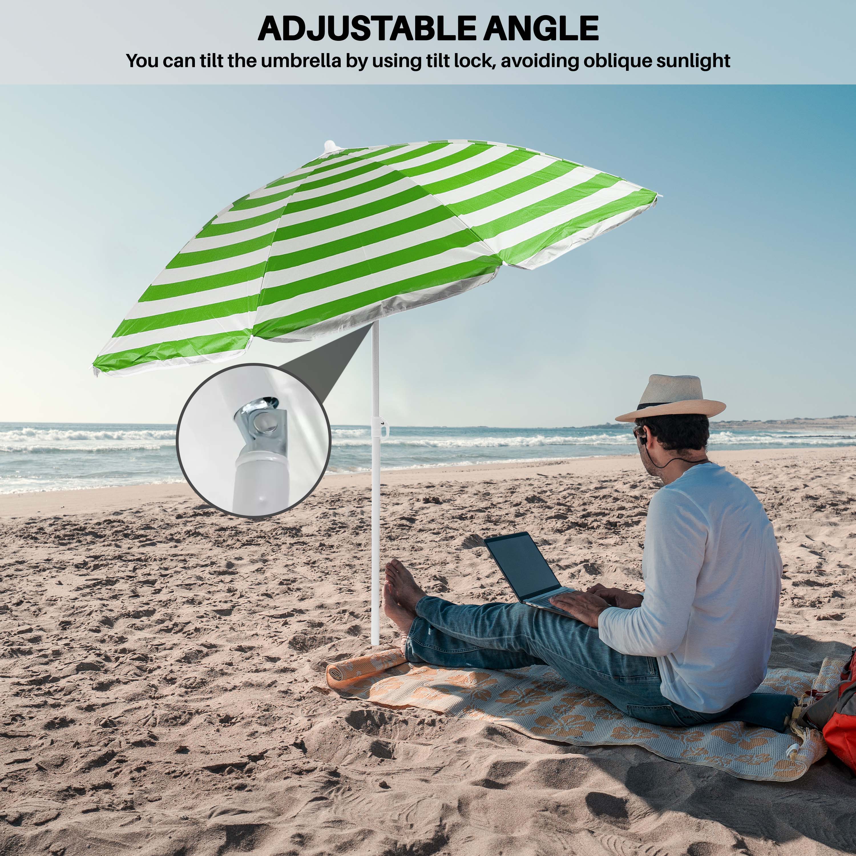 1.7M Garden Sun Umbrella Parasol