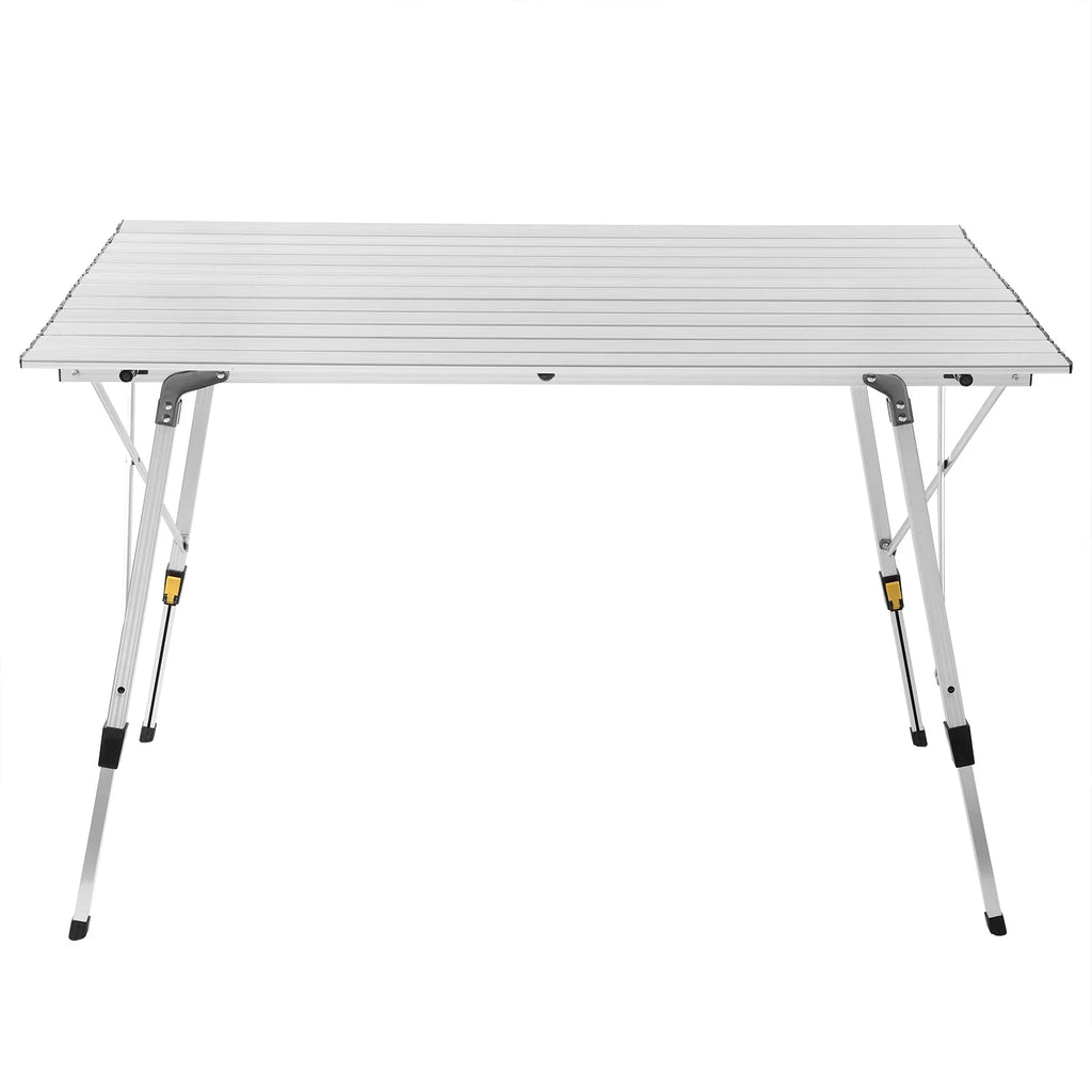 WOLTU Aluminum Folding Travel Camping Table with Carry Bag 120x68.5cm Adjustable Height Outdoor Garden Table for 4-6 People