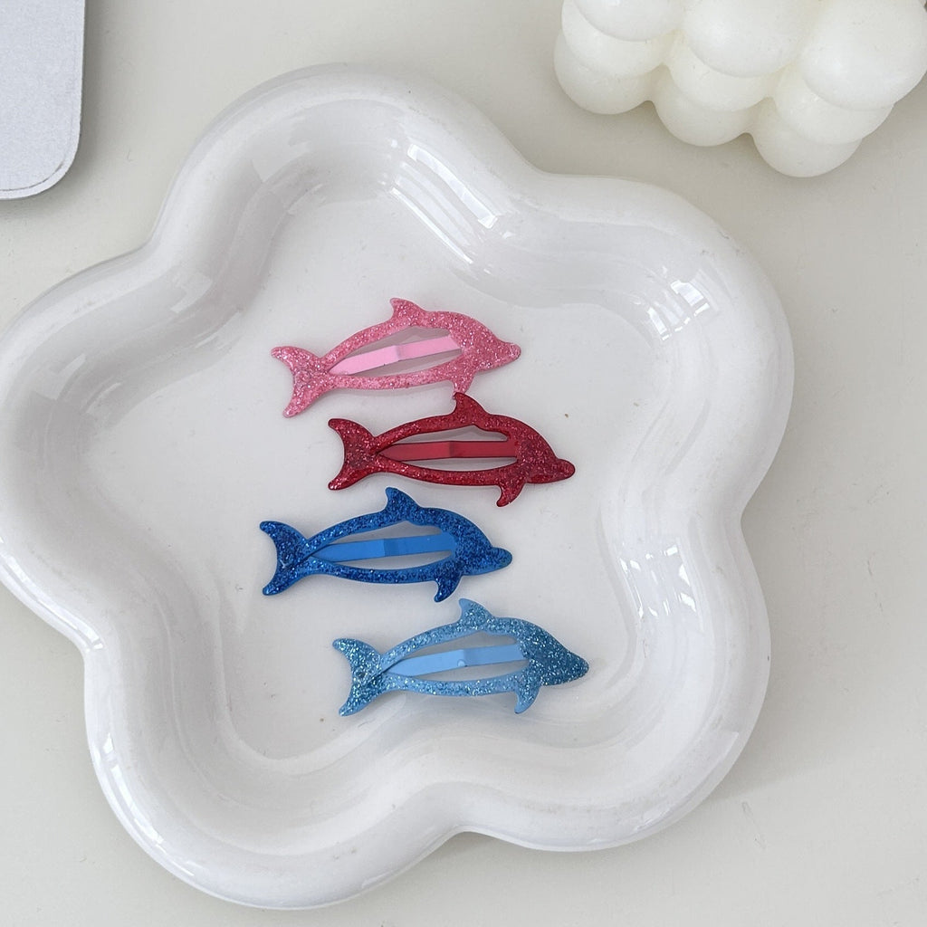Dripping Dolphin Simple Girl Heart Romantic Cartoon Children Cropped Hair Clip Hair Accessories Hairpin Female