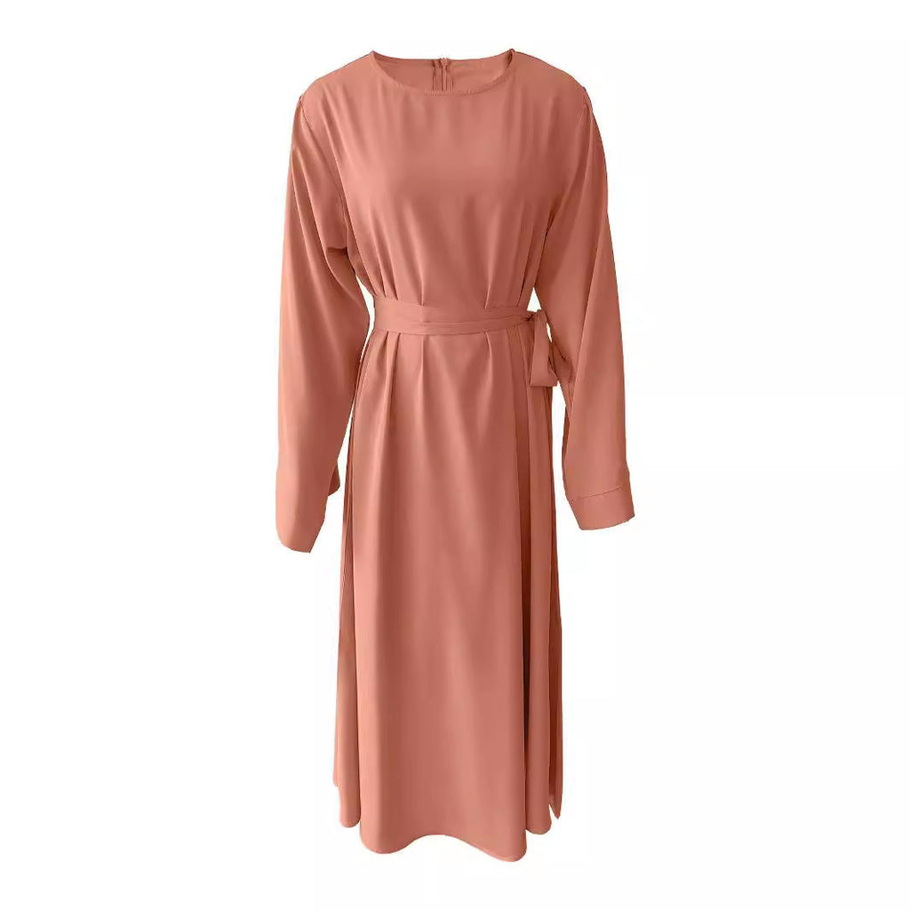 Plus Size Lace Up Muslim Women's Dress
