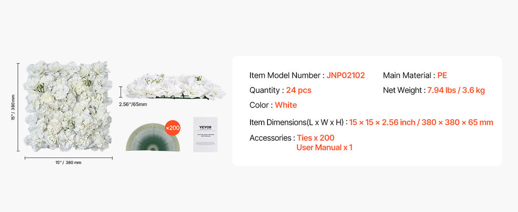 VEVOR Artificial Grass Wall Panels 3D Combination Greenery Boxwood  Panel for Privacy Backdrop Wall Hedge Screen for Garden