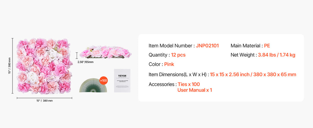 VEVOR Artificial Grass Wall Panels 3D Combination Greenery Boxwood  Panel for Privacy Backdrop Wall Hedge Screen for Garden