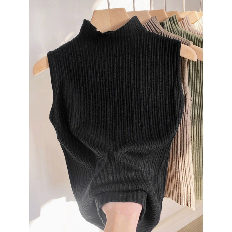 Women's Korean-style Half Turtleneck Knitted Inner Match Vest