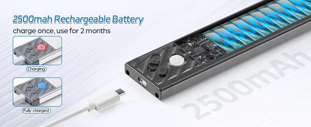 Wireless Motion Sensor Under Cabinet Closet Kitchen Counter LED Night Light 2 Pk