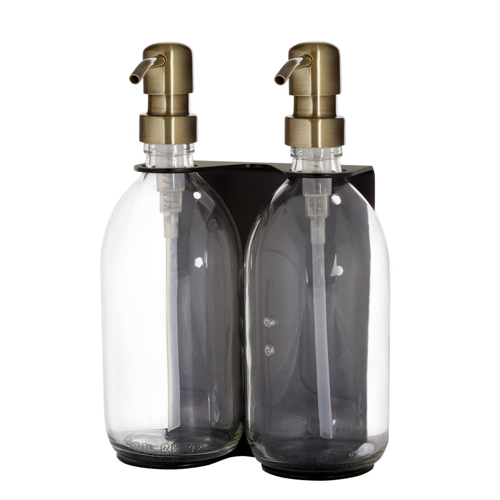 Black Double Wall Mounted Soap Dispensers