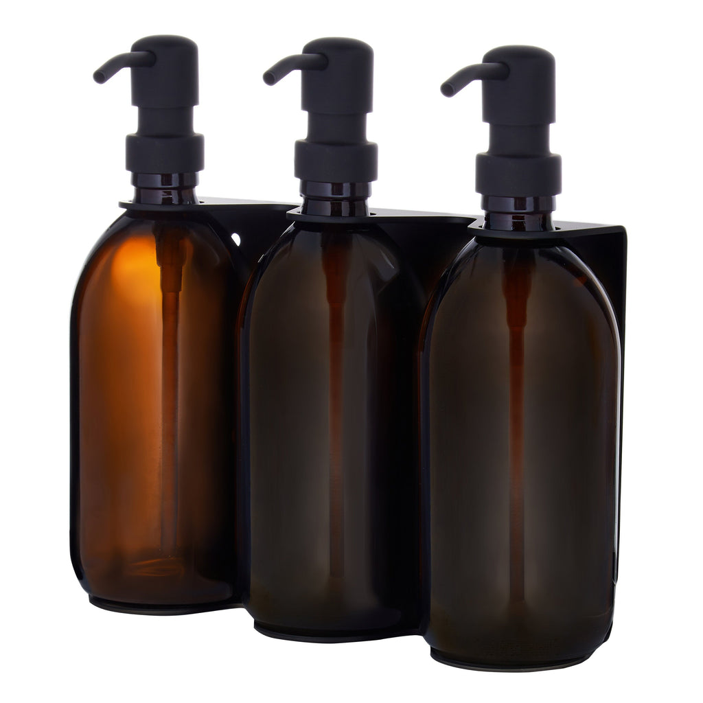 Black Triple Wall Mounted Soap Dispenser