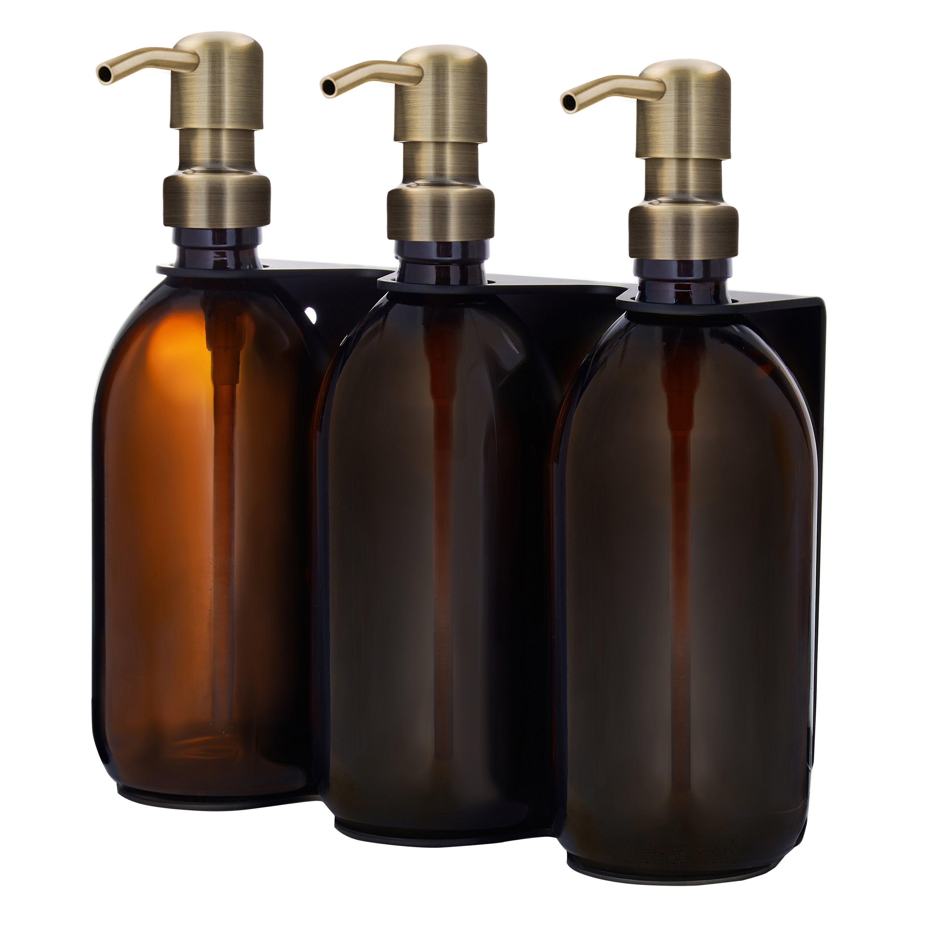 Black Triple Wall Mounted Soap Dispenser