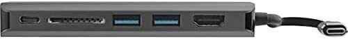 Multiport USB Hub Adapter Docking Station for Laptop with HDMI and Type-C Ports