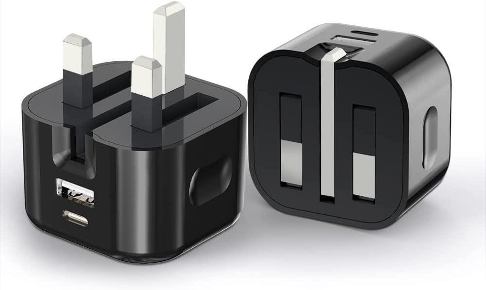 Fast PD Charger Dual USB Charging Adapter For iPhone Samsung Universal UK PLUG