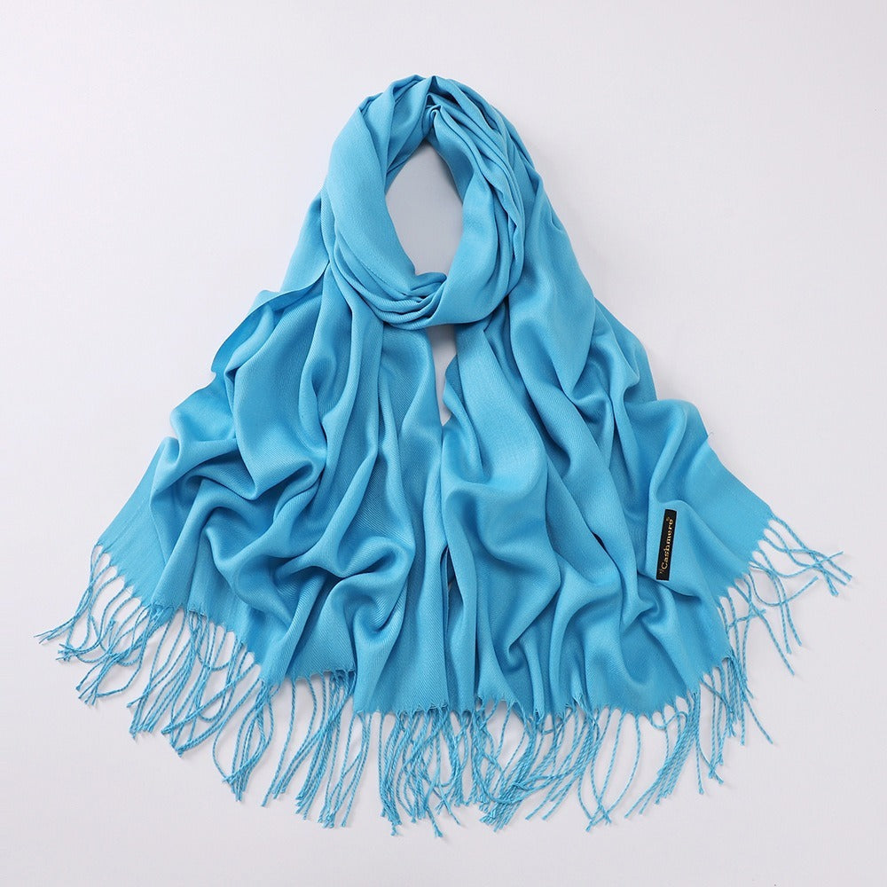 Autumn And Winter Cashmere-like Solid Color Long Scarf