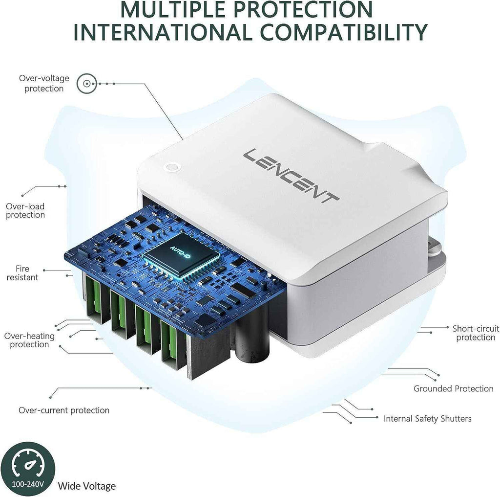 USB Charger 4 Ports Worldwide Universal Adapters Includes UK EU US AUS 22W/5V