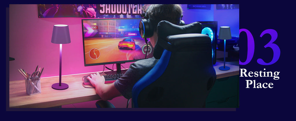 Cordless LED Table Lamp Rechargeable RGB Light Touch Dimmable IP54 White 2 Pack