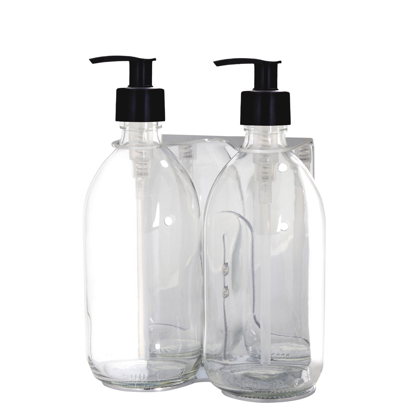 Chrome Double Wall Mounted Soap Dispenser