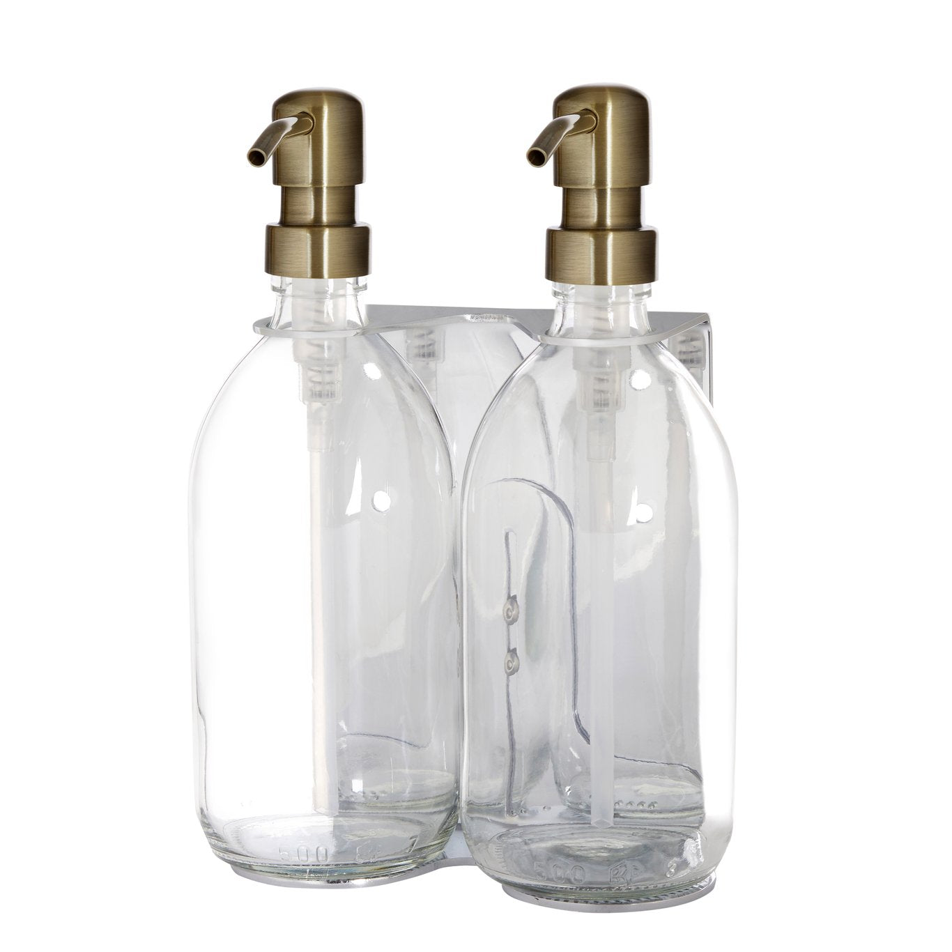 Chrome Double Wall Mounted Soap Dispenser