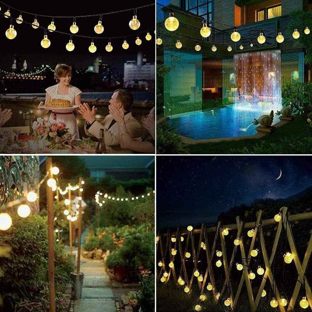 60 LED Solar String Lights 36ft/11m Warm White Fairy Lights for Outdoor & Indoor