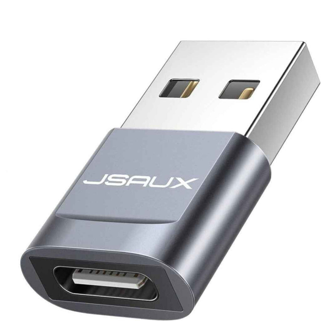 Premium USB Type C Female to USB A Male Adapter Converter Charger - Grey