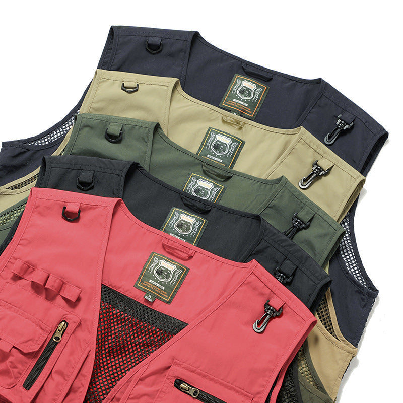 14 Pockets Summer New Men US Tactical Hiking Fishing Vest Mens Photographer Waistcoat Mesh Cargo Sleeveless Jacket Tool Vest