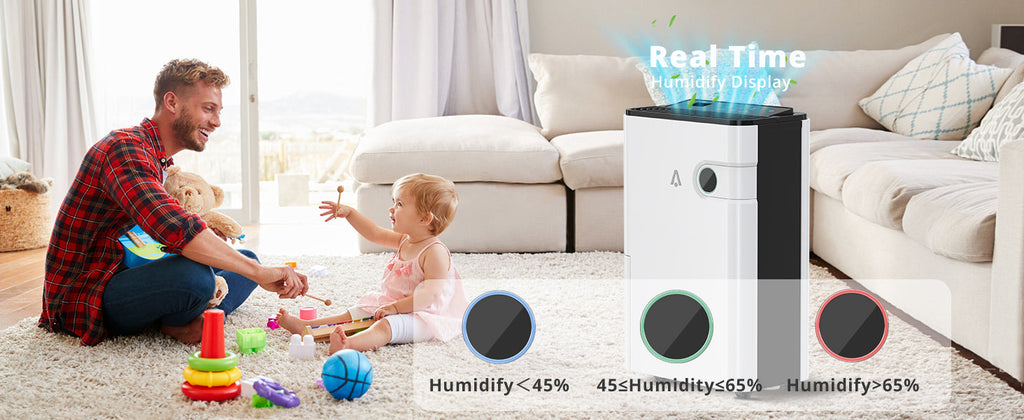 Dehumidifiers For Home 24L/Day Dehumidifier With Automatic Humidity Display Sleep Mode Childlock 24H Timer High-capacity