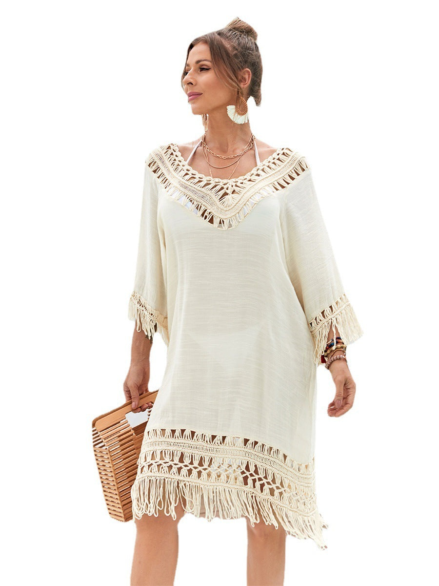 Women's Long Beach Dress Hand Crocheting Beach Dress