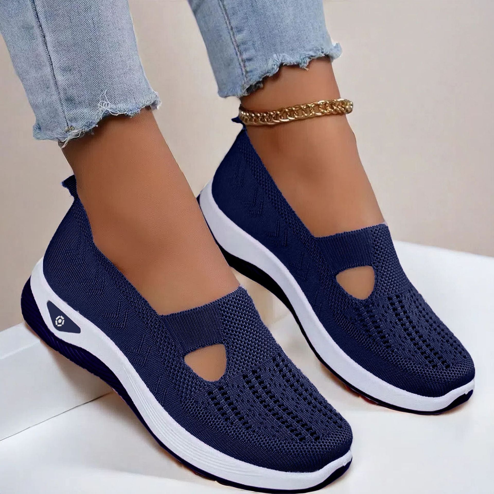 Mesh Flats Shoes Fashion Breathable Non-slip Soft Bottom Casual Shoes For Women