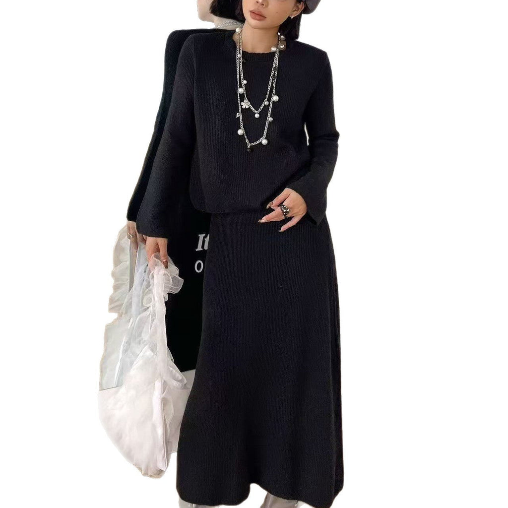 Casual Knitted Sweater Suit Women's Skirt Two-piece Set
