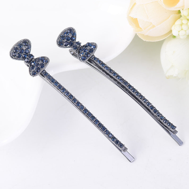 South Korea Creative New Word Clip Korean Bow Rhinestone Barrettes Creative Clover Hair Accessories Exquisite Clover