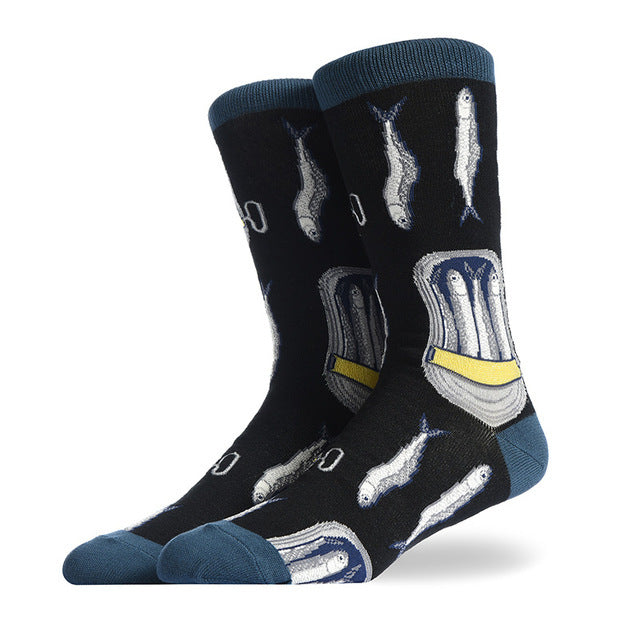 Fashion Creative Hamburger Pizza Alien Men Socks Cute Series