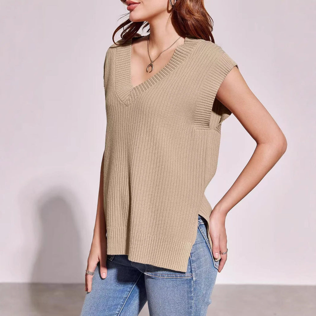 V-neck Sleeveless Casual Loose Pullover Vest