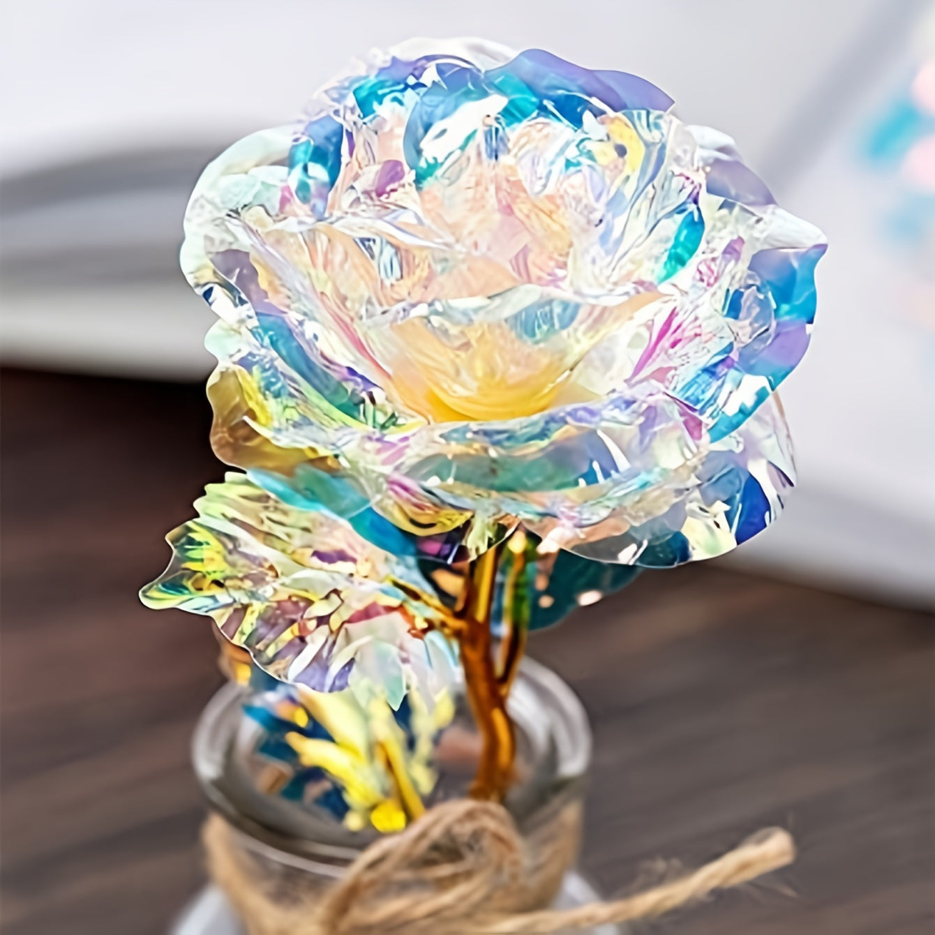 10pcs, Artificial Galaxy Roses, 24k Gold Plated Foil Colorful Rainbow Flowers, Forever Roses With Gradient Color, Ideal For Mother's Day, Valentine's Day, Thanksgiving, Girl's Birthday Party Decor, Plastic Material