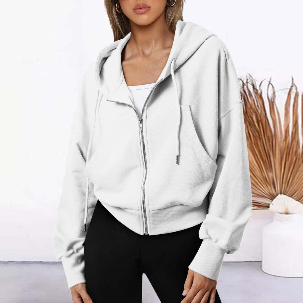 Zipper Long Sleeve Casual Sports Fashion Short Sweater