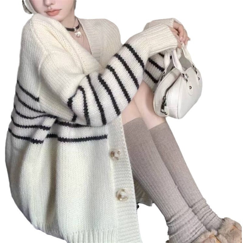 Collar Button Cardigan Autumn Classic Style Outer Sweater