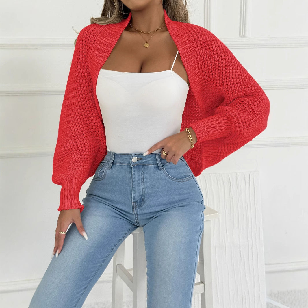 Women's Cardigan Short Coat Shawl Irregular Sweater