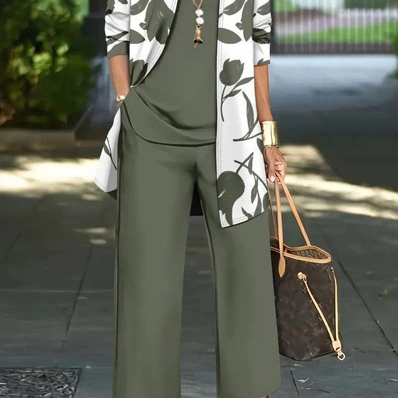 Women's Three-piece Suit Coat Vest Plus Pants Suit